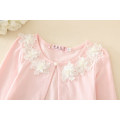 Baby Girl Appliqued mangas compridas Tops European Tippets estilo de arabescos decorativas